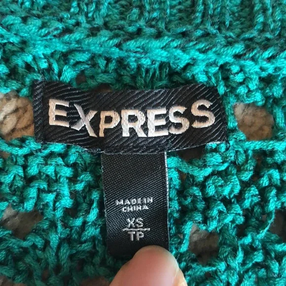 Express Green Crochet Top - Picture 7 of 8